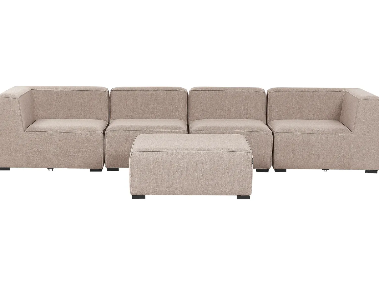 Online Beliani Divano da giardino con pouf 4 posti AREZZO Modulare Beige Beige Nero