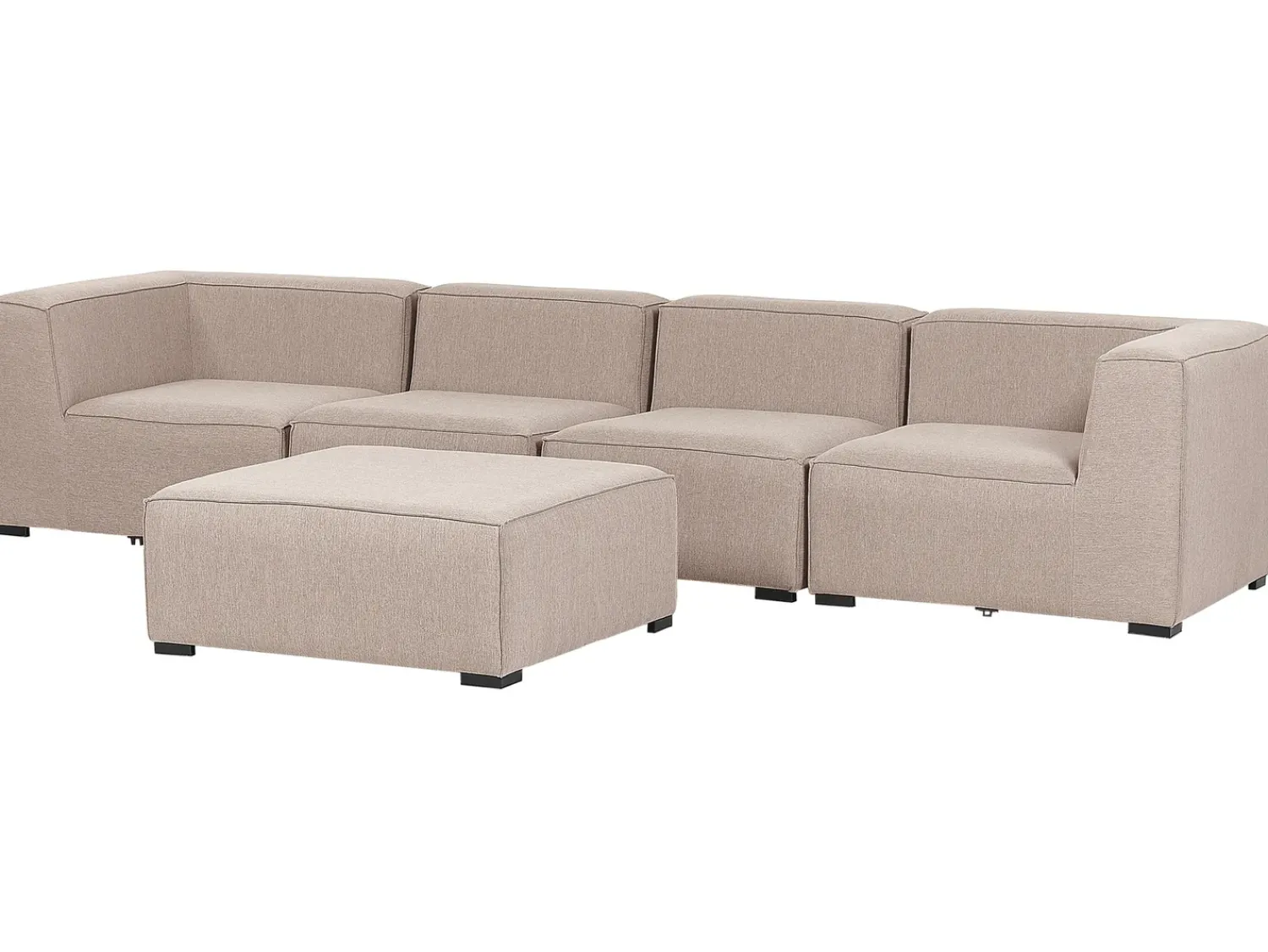 Online Beliani Divano da giardino con pouf 4 posti AREZZO Modulare Beige Beige Nero