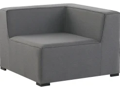 Outlet Beliani Divano da giardino con pouf 4 posti AREZZO Modulare Grigio Grigio Nero