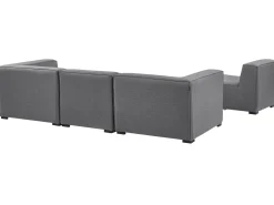 Outlet Beliani Divano da giardino con pouf 4 posti AREZZO Modulare Grigio Grigio Nero