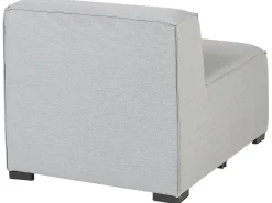 Discount Beliani Divano da giardino con pouf 4 posti AREZZO Modulare Grigio chiaro Grigio Nero