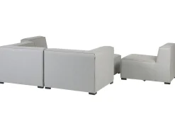 Discount Beliani Divano da giardino con pouf 4 posti AREZZO Modulare Grigio chiaro Grigio Nero
