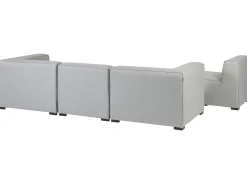 Discount Beliani Divano da giardino con pouf 4 posti AREZZO Modulare Grigio chiaro Grigio Nero