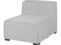 Discount Beliani Divano da giardino con pouf 4 posti AREZZO Modulare Grigio chiaro Grigio Nero