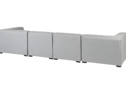 Discount Beliani Divano da giardino con pouf 4 posti AREZZO Modulare Grigio chiaro Grigio Nero