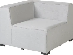 Discount Beliani Divano da giardino con pouf 4 posti AREZZO Modulare Grigio chiaro Grigio Nero