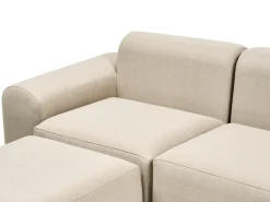 Discount Beliani Divano da giardino con pouf 7 posti BATTIFOLLO Modulare Beige Bianco Beige