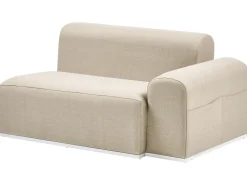 Discount Beliani Divano da giardino con pouf 7 posti BATTIFOLLO Modulare Beige Bianco Beige
