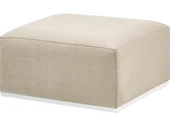 Discount Beliani Divano da giardino con pouf 7 posti BATTIFOLLO Modulare Beige Bianco Beige