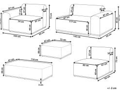 Discount Beliani Divano da giardino con pouf 7 posti BATTIFOLLO Modulare Beige Bianco Beige