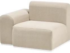Discount Beliani Divano da giardino con pouf 7 posti BATTIFOLLO Modulare Beige Bianco Beige
