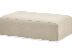 Discount Beliani Divano da giardino con pouf 7 posti BATTIFOLLO Modulare Beige Bianco Beige