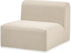 Discount Beliani Divano da giardino con pouf 7 posti BATTIFOLLO Modulare Beige Bianco Beige