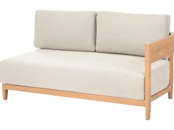 Outlet Beliani Divano da giardino con tavolo 2 posti SAMPIERI Metallo Marrone chiaro Beige Marrone