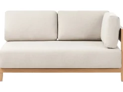 Outlet Beliani Divano da giardino con tavolo 2 posti SAMPIERI Metallo Marrone chiaro Beige Marrone