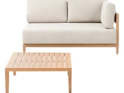 Outlet Beliani Divano da giardino con tavolo 2 posti SAMPIERI Metallo Marrone chiaro Beige Marrone