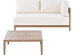 Discount Beliani Divano da giardino con tavolo 2 posti SAMPIERI Metallo Marrone Beige Marrone