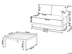 Discount Beliani Divano da giardino con tavolo 2 posti SAMPIERI Metallo Marrone Beige Marrone