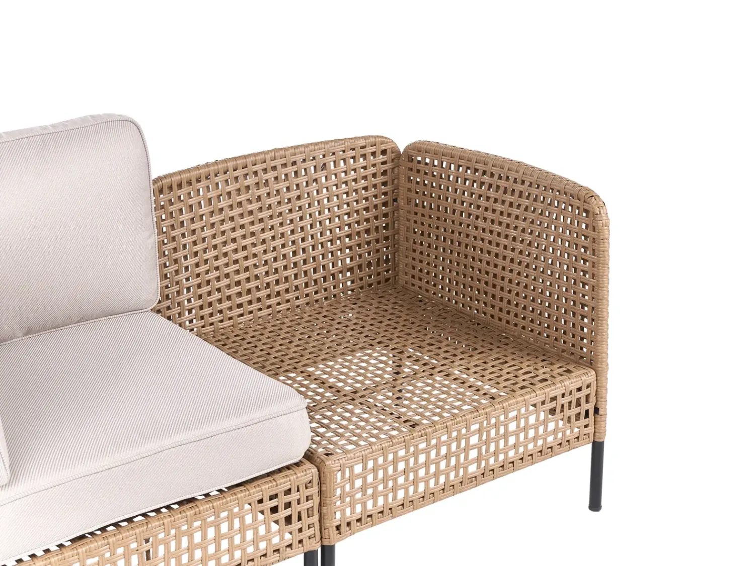 Online Beliani Divano da giardino con tavolo 2 posti OMEGANA Rattan sintetico (PE) Beige chiaro Beige Nero