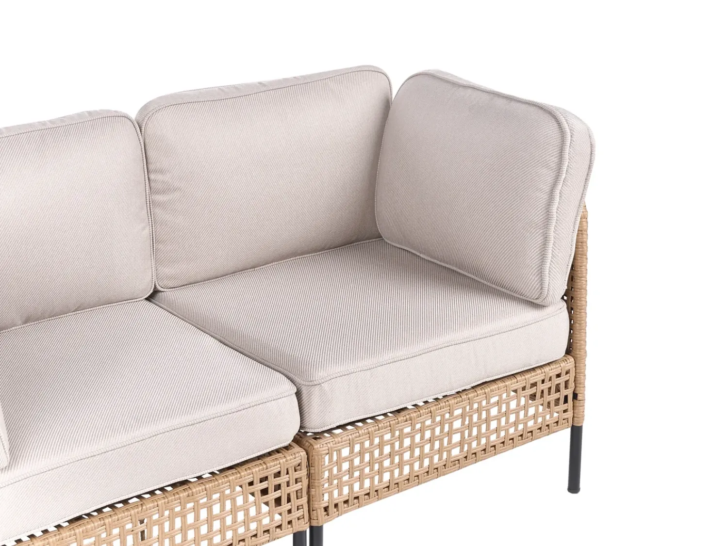 Online Beliani Divano da giardino con tavolo 2 posti OMEGANA Rattan sintetico (PE) Beige chiaro Beige Nero