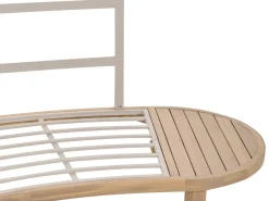 Discount Beliani Divano da giardino con tavolo 4 posti NUMANA Legno d'acacia Bianco sporco Bianco Marrone