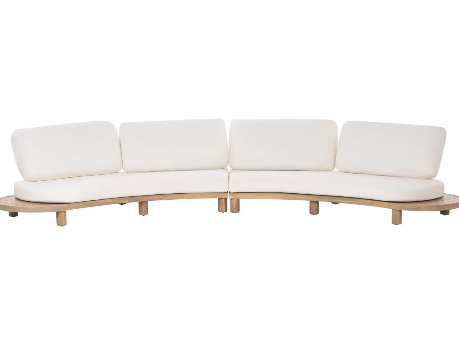 Discount Beliani Divano da giardino con tavolo 4 posti NUMANA Legno d'acacia Bianco sporco Bianco Marrone