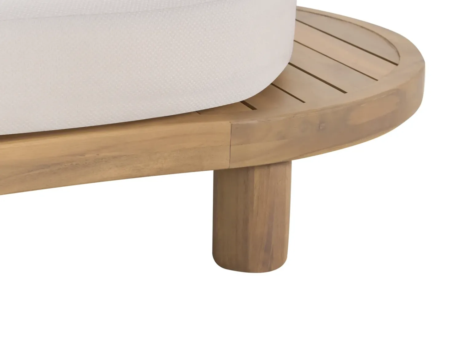 Discount Beliani Divano da giardino con tavolo 4 posti NUMANA Legno d'acacia Bianco sporco Bianco Marrone