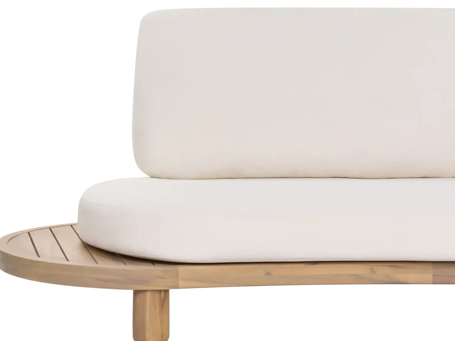 Discount Beliani Divano da giardino con tavolo 4 posti NUMANA Legno d'acacia Bianco sporco Bianco Marrone