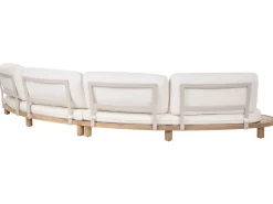 Discount Beliani Divano da giardino con tavolo 4 posti NUMANA Legno d'acacia Bianco sporco Bianco Marrone