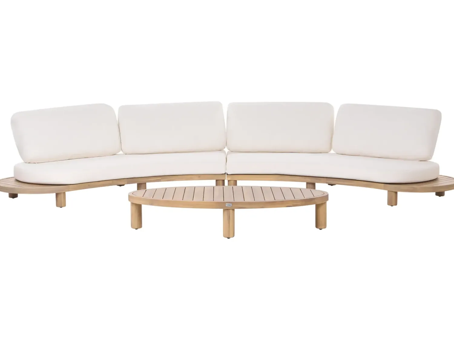 Discount Beliani Divano da giardino con tavolo 4 posti NUMANA Legno d'acacia Bianco sporco Bianco Marrone