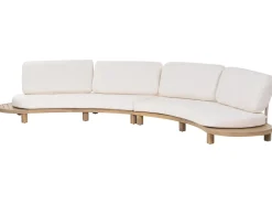 Discount Beliani Divano da giardino con tavolo 4 posti NUMANA Legno d'acacia Bianco sporco Bianco Marrone