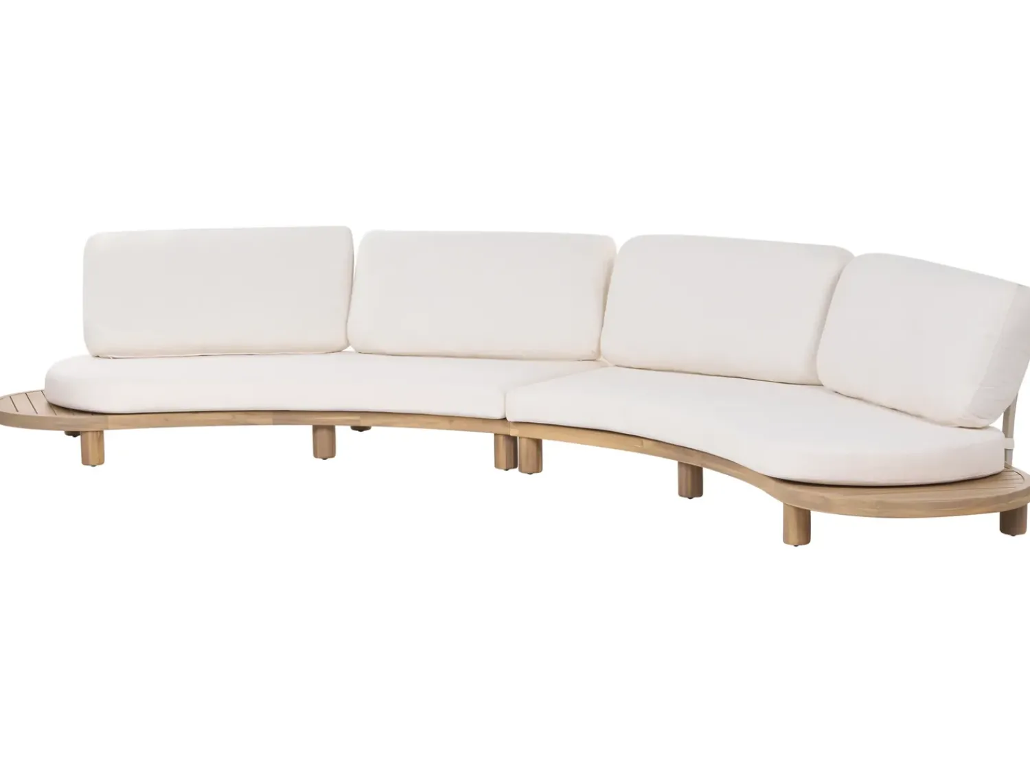 Discount Beliani Divano da giardino con tavolo 4 posti NUMANA Legno d'acacia Bianco sporco Bianco Marrone
