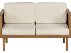 Online Beliani Divano da giardino 2 posti BARATTI Legno d'acacia Marrone Beige Marrone