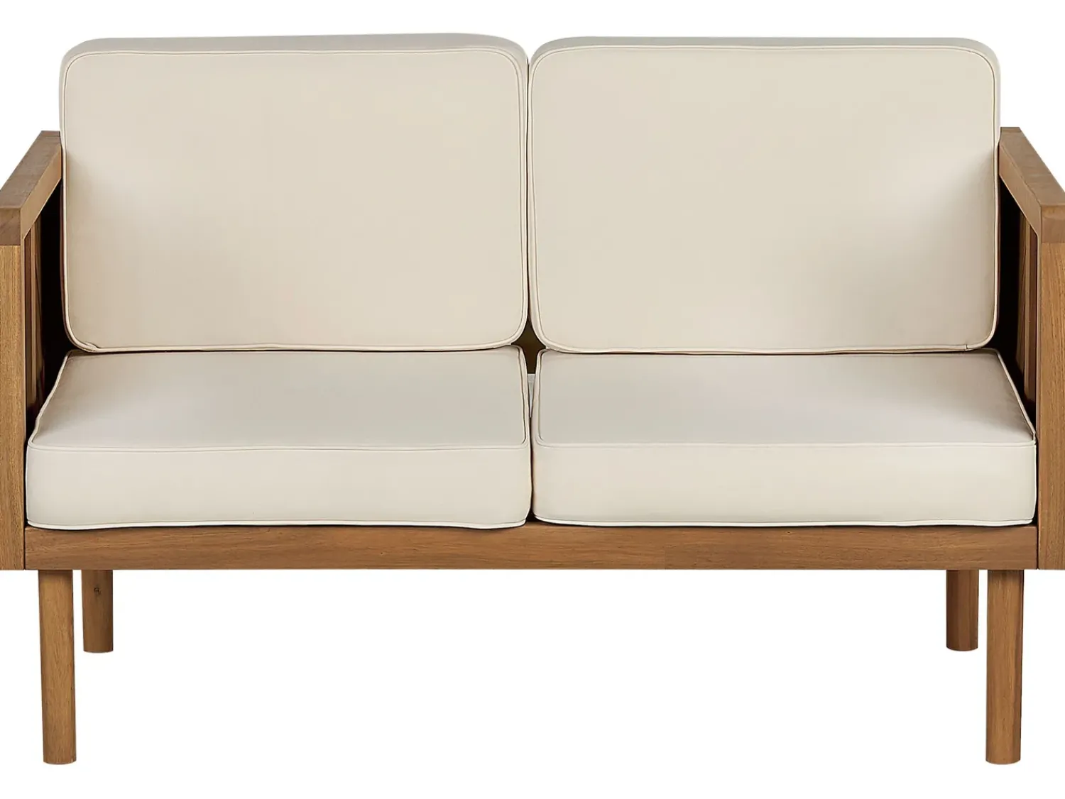 Online Beliani Divano da giardino 2 posti BARATTI Legno d'acacia Marrone Beige Marrone