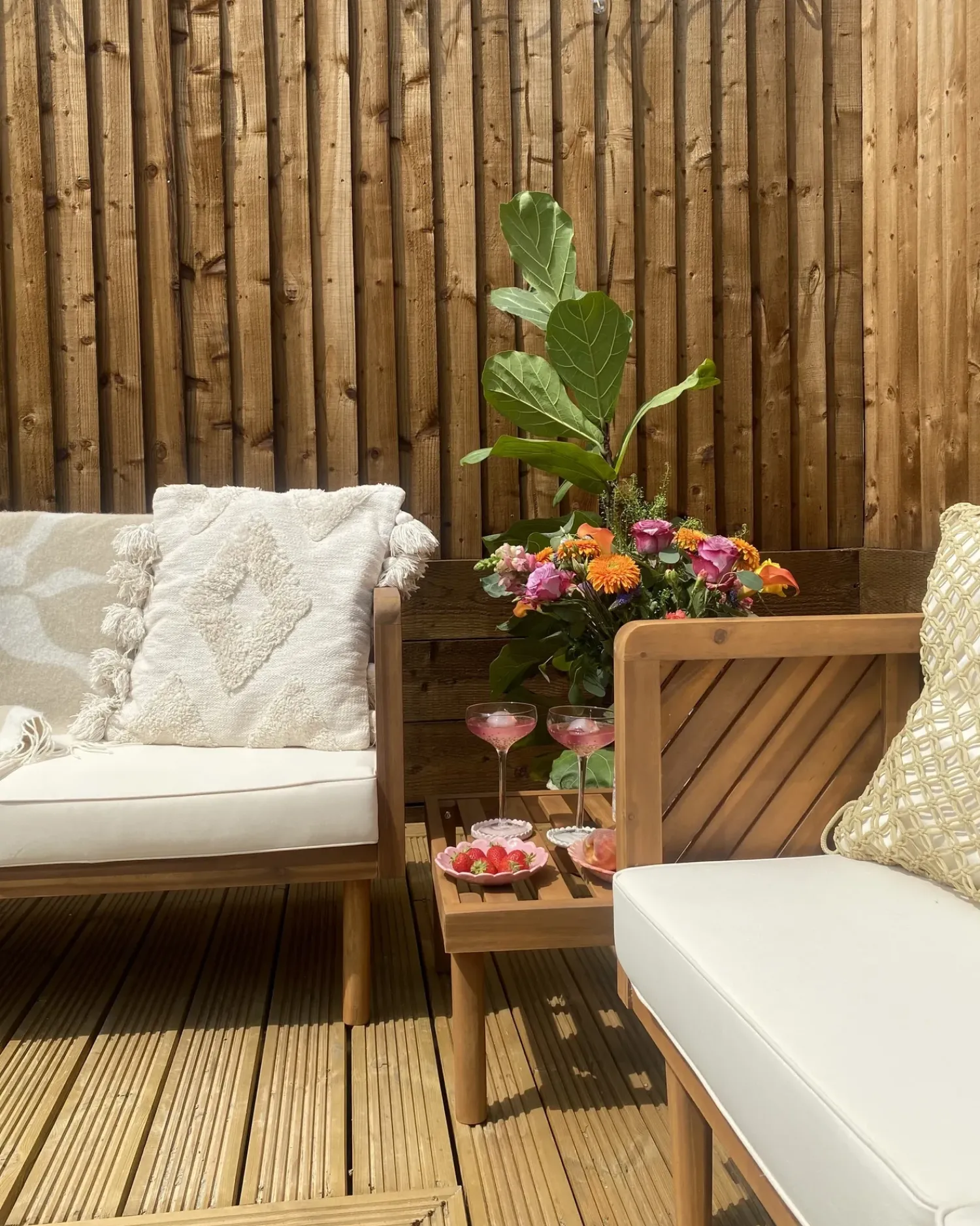 Online Beliani Divano da giardino 2 posti BARATTI Legno d'acacia Marrone Beige Marrone