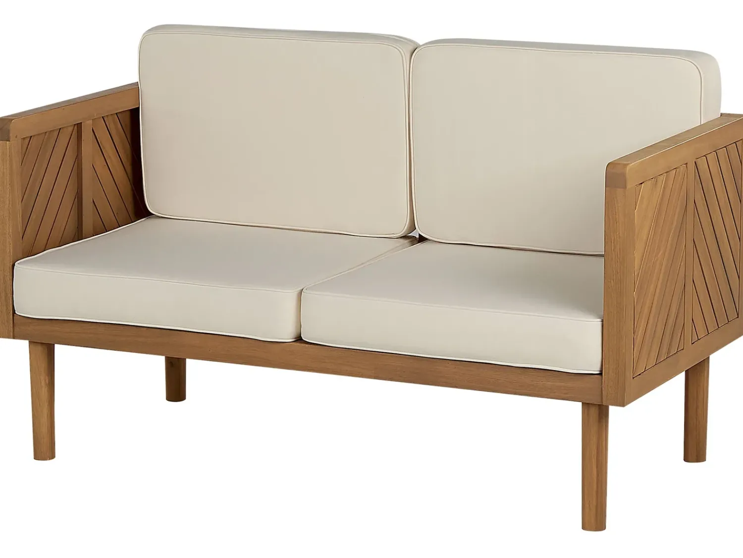 Online Beliani Divano da giardino 2 posti BARATTI Legno d'acacia Marrone Beige Marrone
