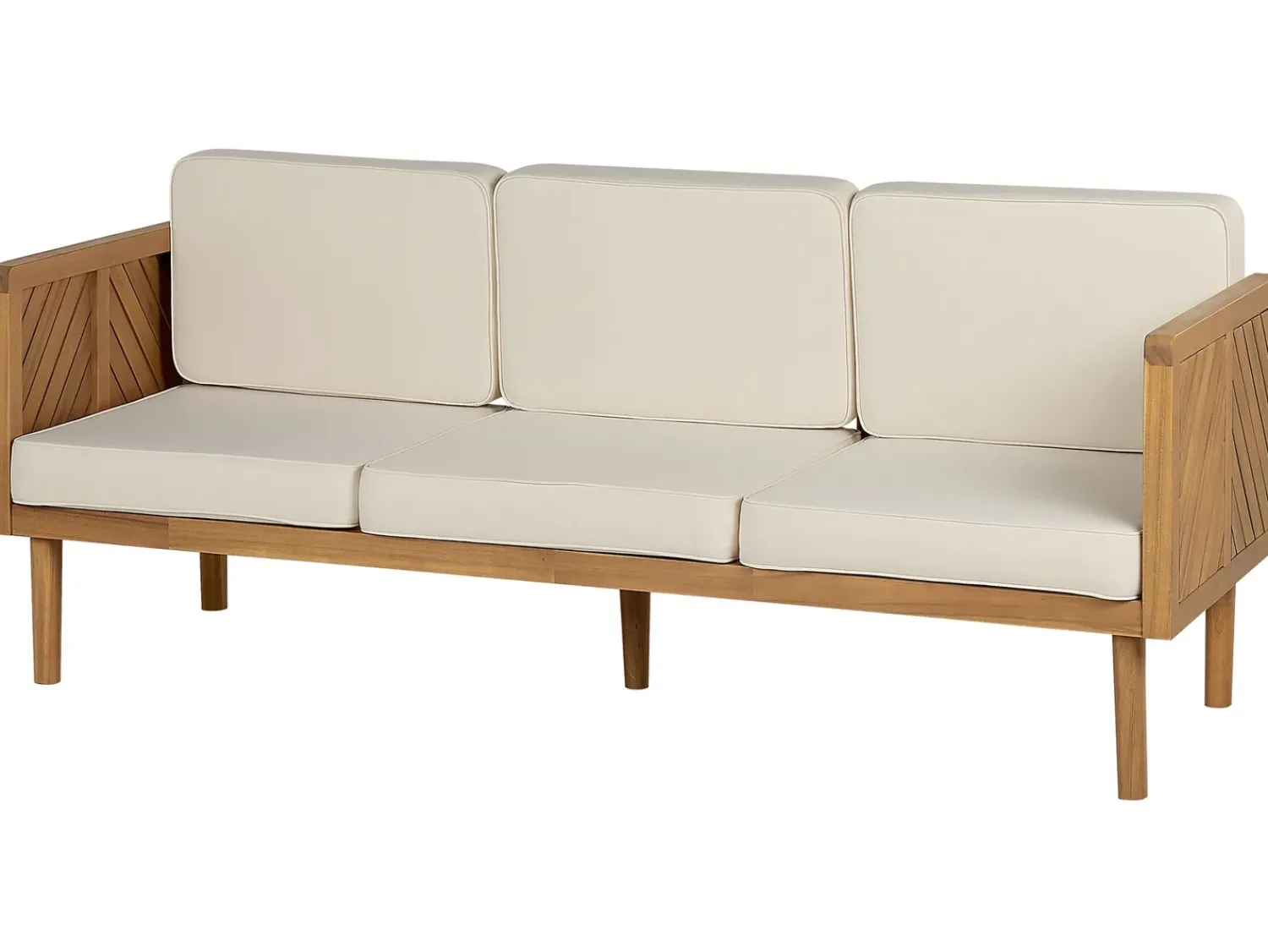 Online Beliani Divano da giardino 3 posti BARATTI Legno d'acacia Marrone Beige Marrone