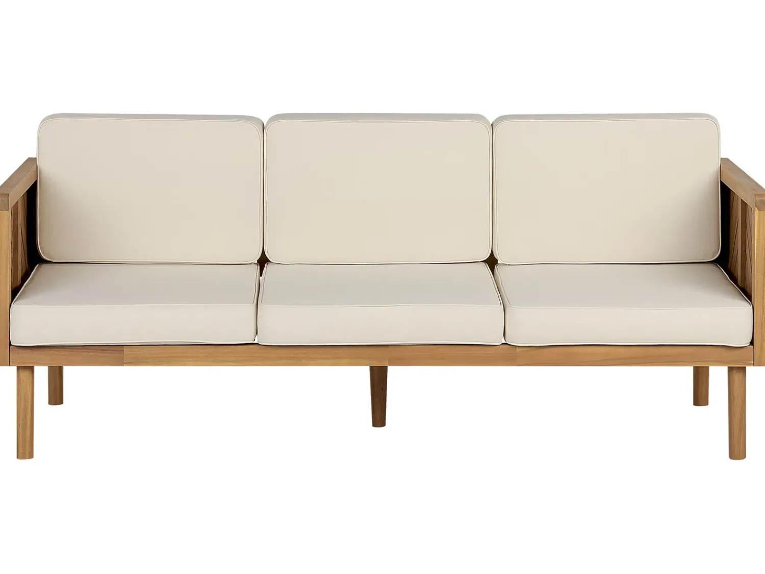 Online Beliani Divano da giardino 3 posti BARATTI Legno d'acacia Marrone Beige Marrone