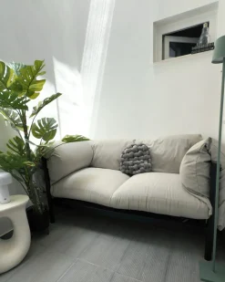 Best Beliani Divano da giardino 2 posti ESPERIA Metallo Grigio Grigio Nero