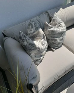 Best Beliani Divano da giardino 2 posti ESPERIA Metallo Grigio Grigio Nero