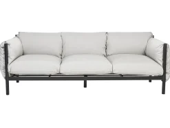 Clearance Beliani Divano da giardino 3 posti ESPERIA Metallo Grigio Grigio Nero
