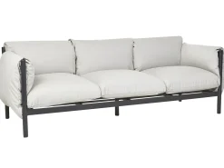 Clearance Beliani Divano da giardino 3 posti ESPERIA Metallo Grigio Grigio Nero