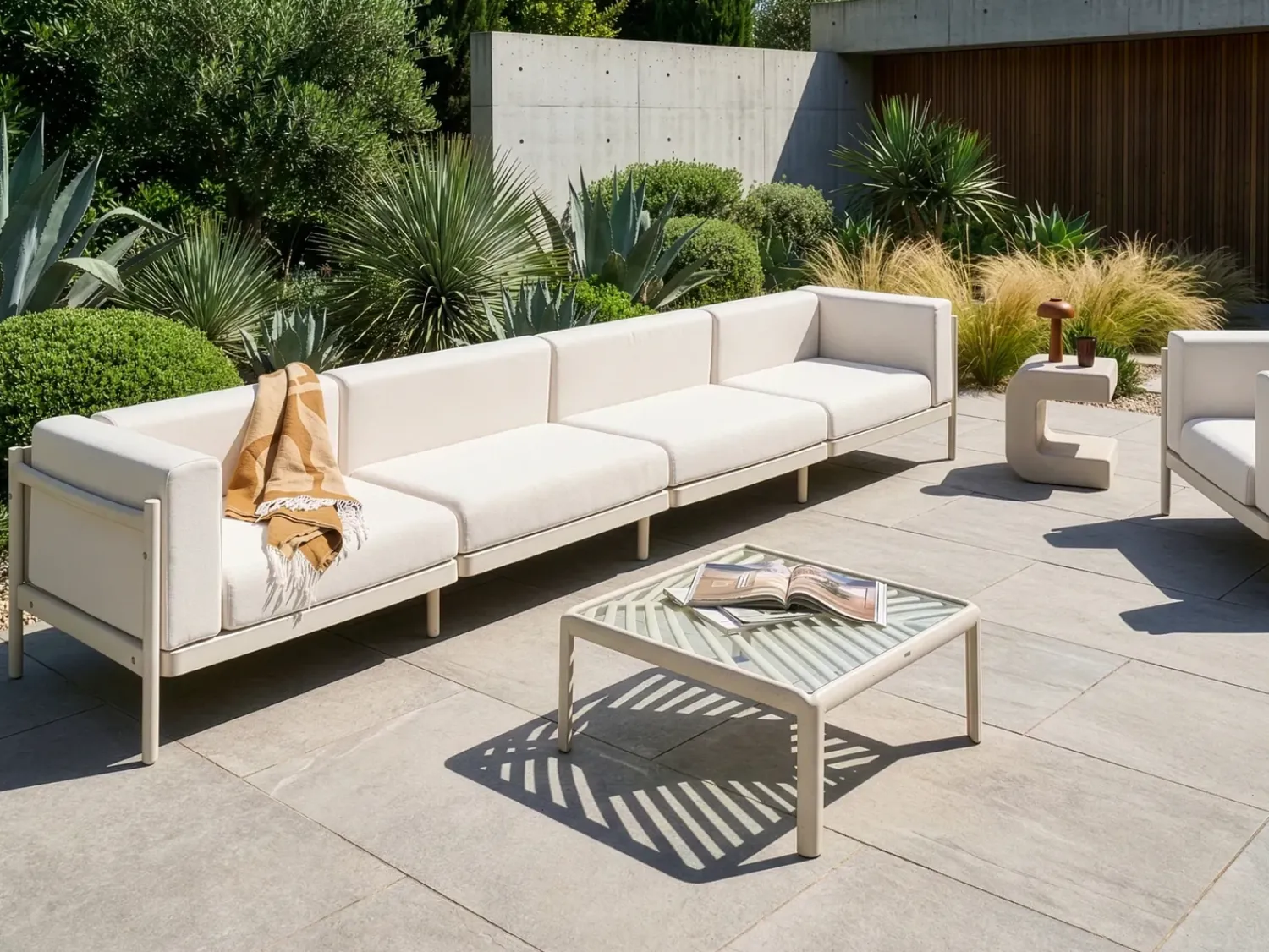 Outlet Beliani Divano da giardino 4 posti FERRETTI chiaro Beige