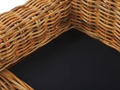 Outlet Beliani Divano da giardino 3 posti FORLI Rattan Naturale Bianco Marrone