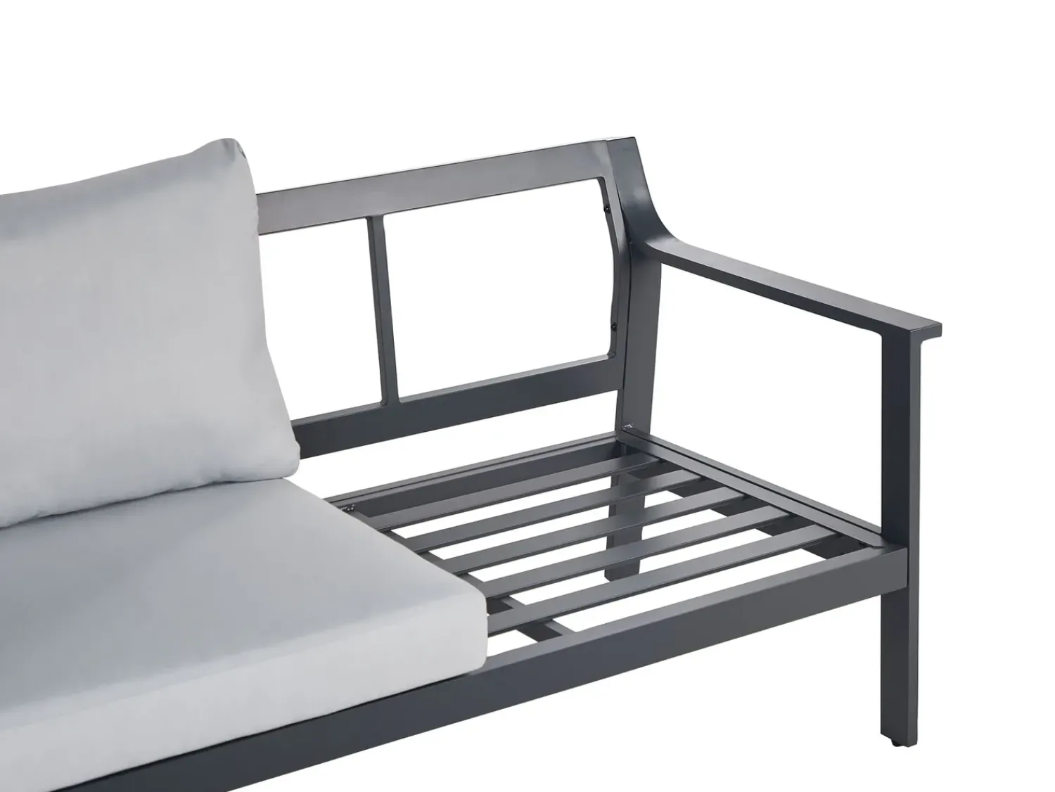 Beliani Divano da giardino 3 posti KIATO Metallo chiaro Grigio