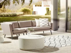 Sale Beliani Divano da giardino 3 posti LORETELLO Beige Beige Grigio