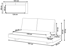Discount Beliani Divano da giardino 2 posti MARETTIMO Legno di acacia certificato Marrone Bianco Marrone