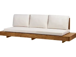 Sale Beliani Divano da giardino 3 posti MARETTIMO Legno di acacia certificato Marrone Bianco Marrone