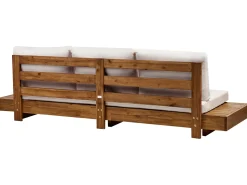 Sale Beliani Divano da giardino 3 posti MARETTIMO Legno di acacia certificato Marrone Bianco Marrone