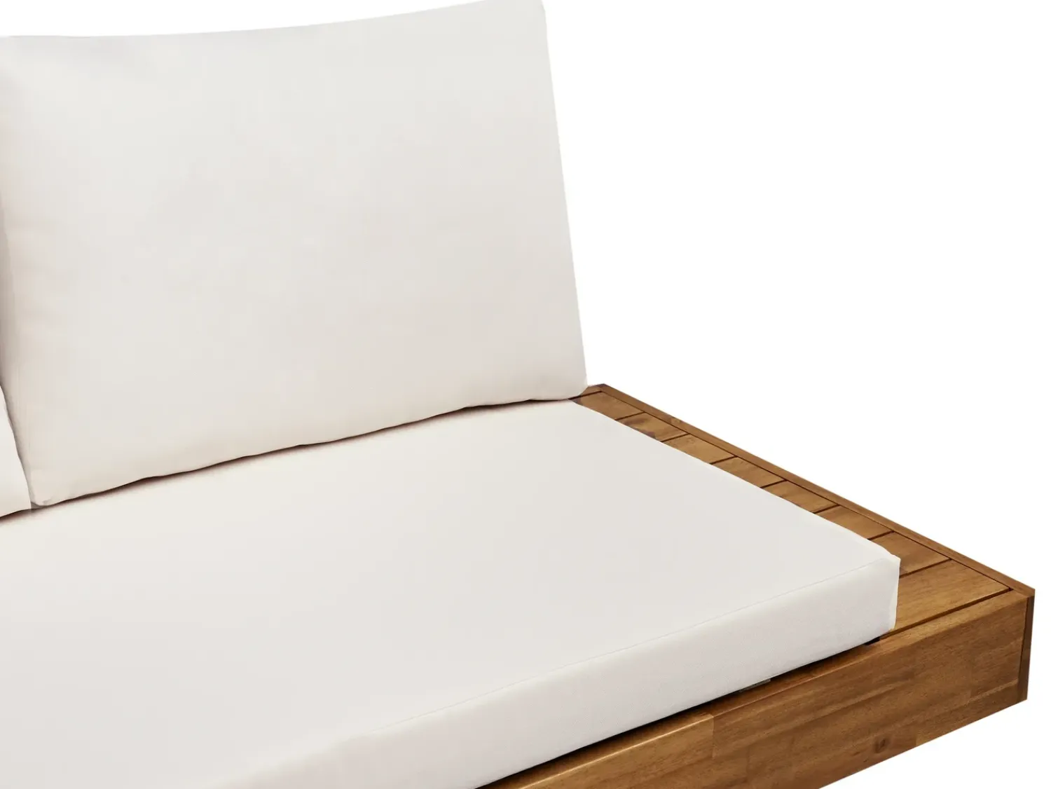 Sale Beliani Divano da giardino 3 posti MARETTIMO Legno di acacia certificato Marrone Bianco Marrone